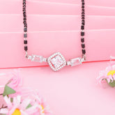 Regal Square Sparkle 92.5 Silver Mangalsutra For Women